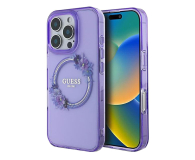 Etui / obudowa na smartfona Guess IML Flowers Wreath do iPhone 16 Pro purpurowy
